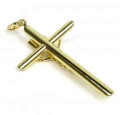 14k yellow gold large jesus tube cross pendant