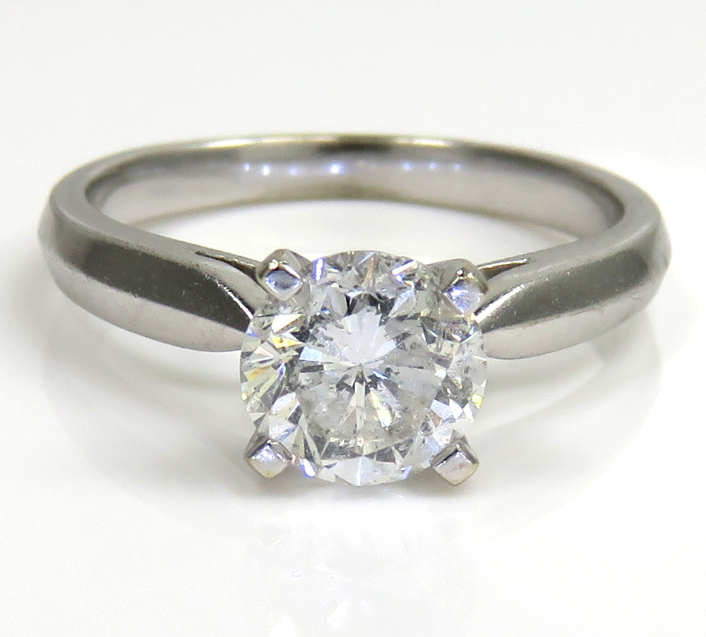 18k white gold round diamond engagement ring 0.80ct 