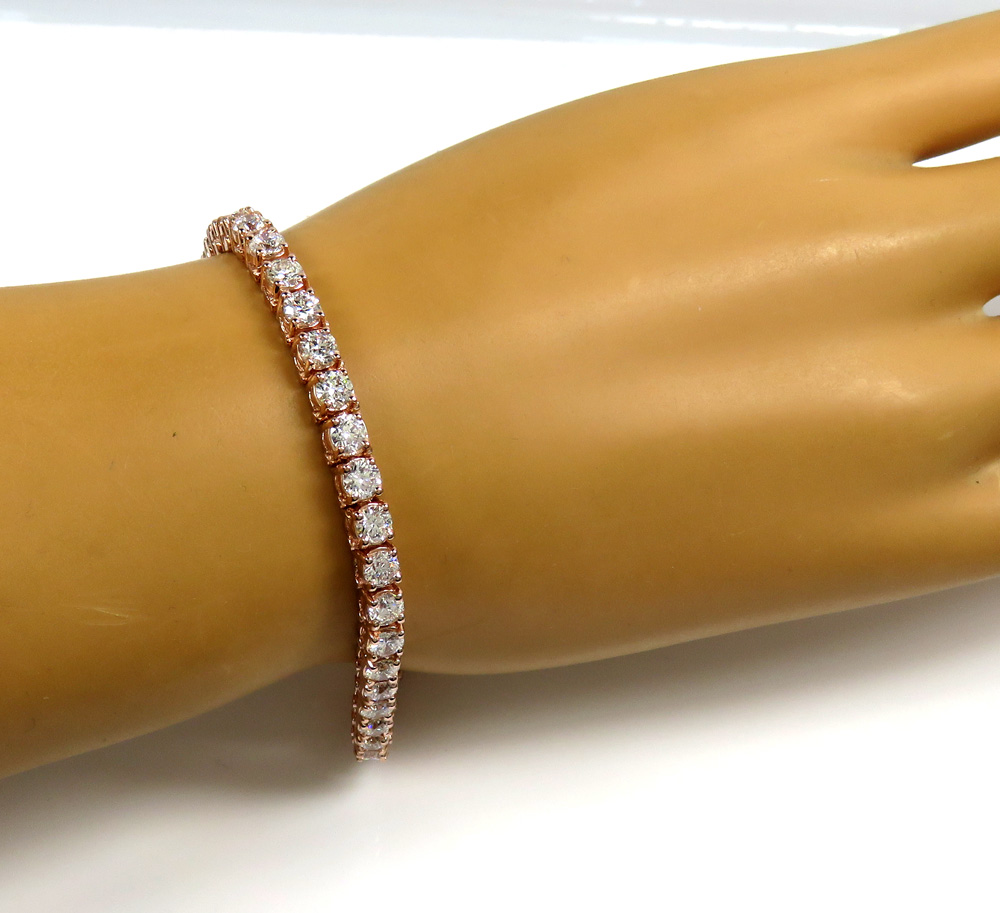 14k gold 25 pointer vs diamond tennis bracelet 7 inch 10.80ct - Image 6