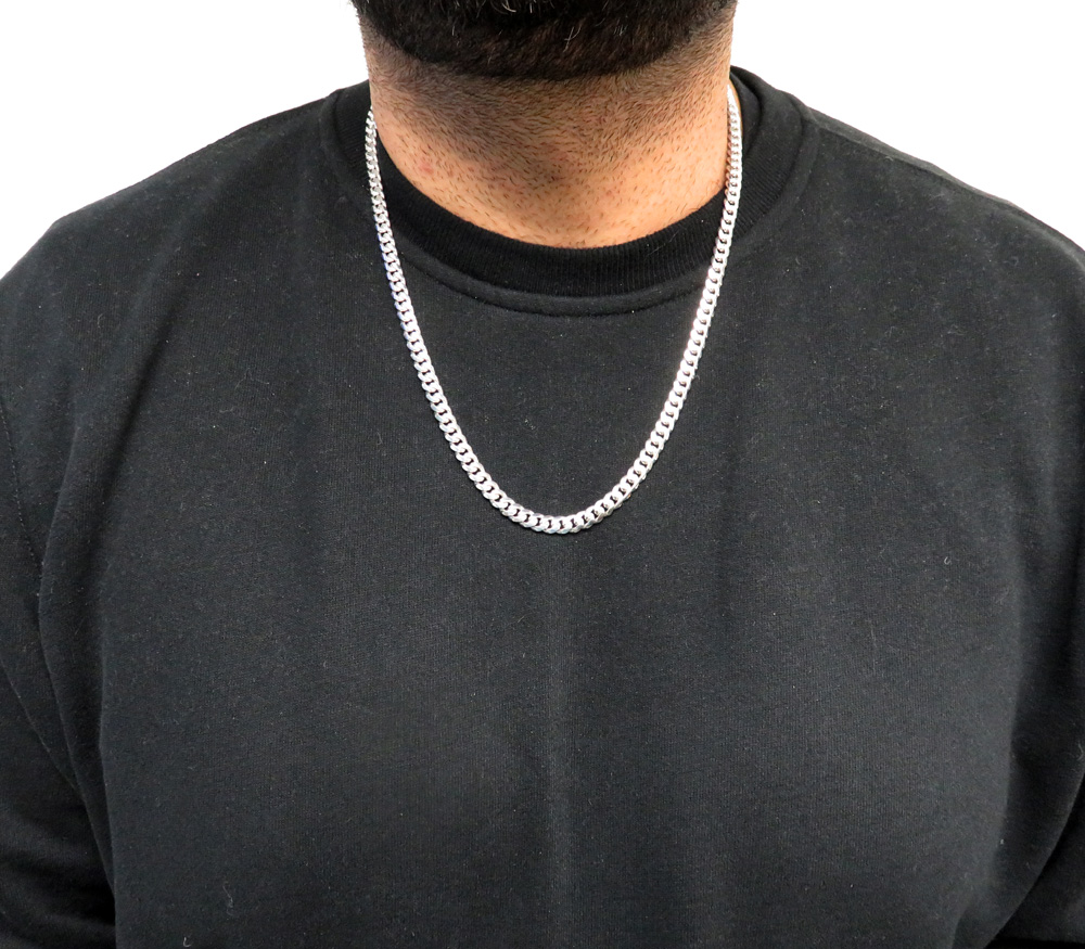 925 sterling silver miami link chain 18-30 inches 6mm