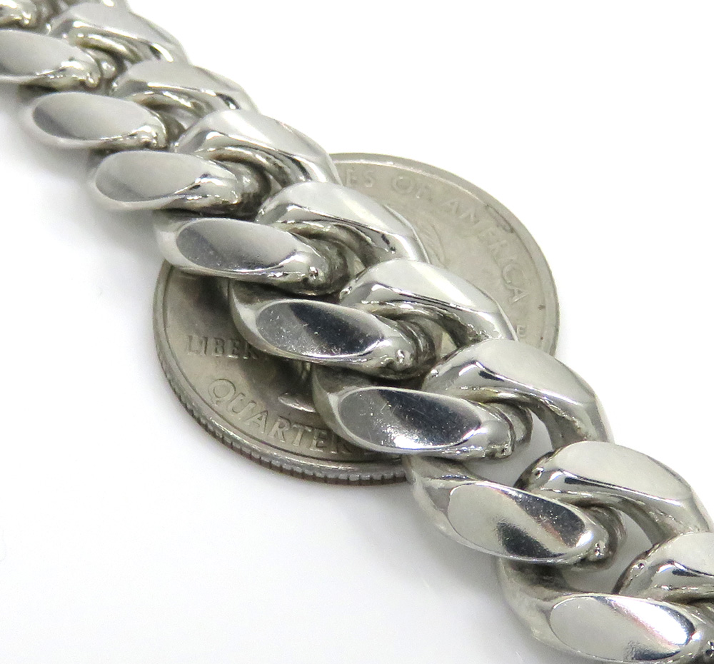 925 sterling silver miami link chain 20-24 inch 11.50mm - Image 2