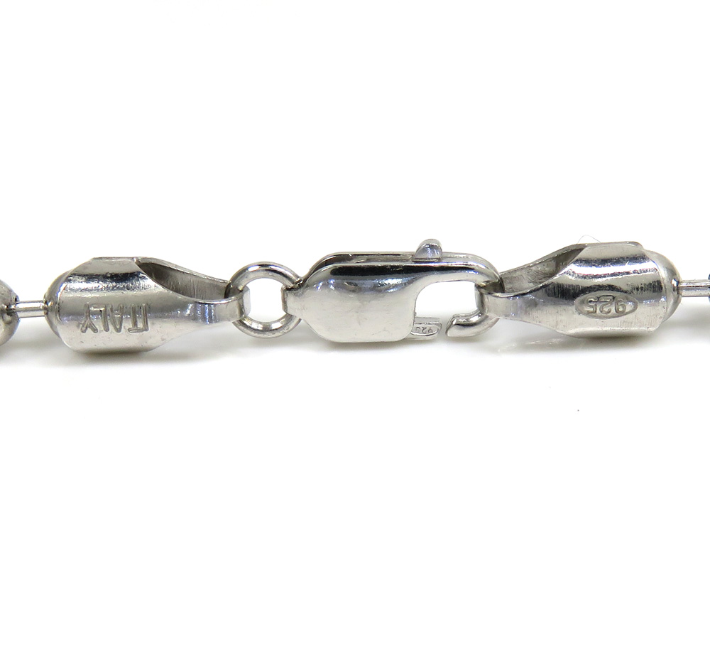 925 white sterling silver ball link chain 20-36 inch 4mm - Image 3