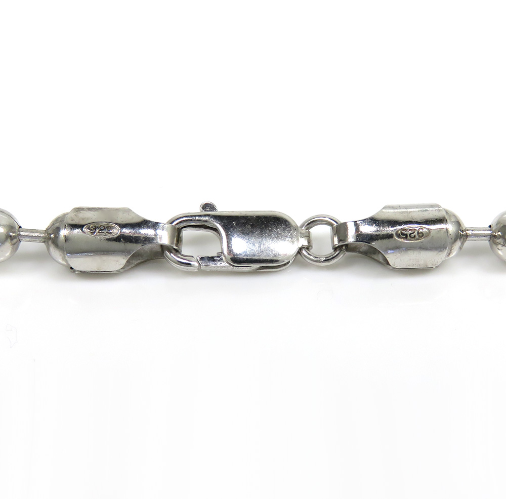 925 white sterling silver ball link chain 20-30 inch 5mm