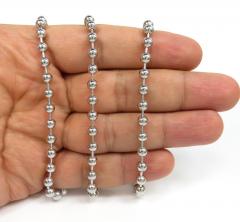 925 white sterling silver ball link chain 20-30 inch 5mm
