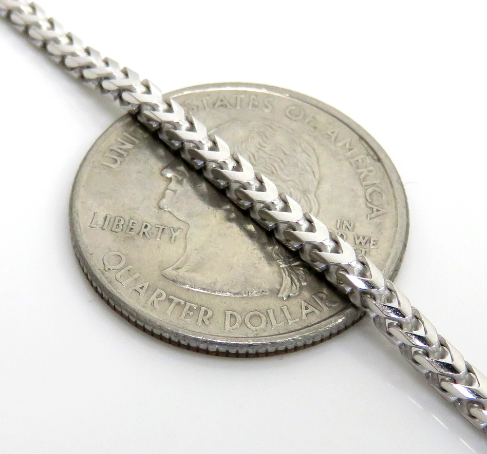 925 white sterling silver solid franco chain 16-30 inches 2.5mm