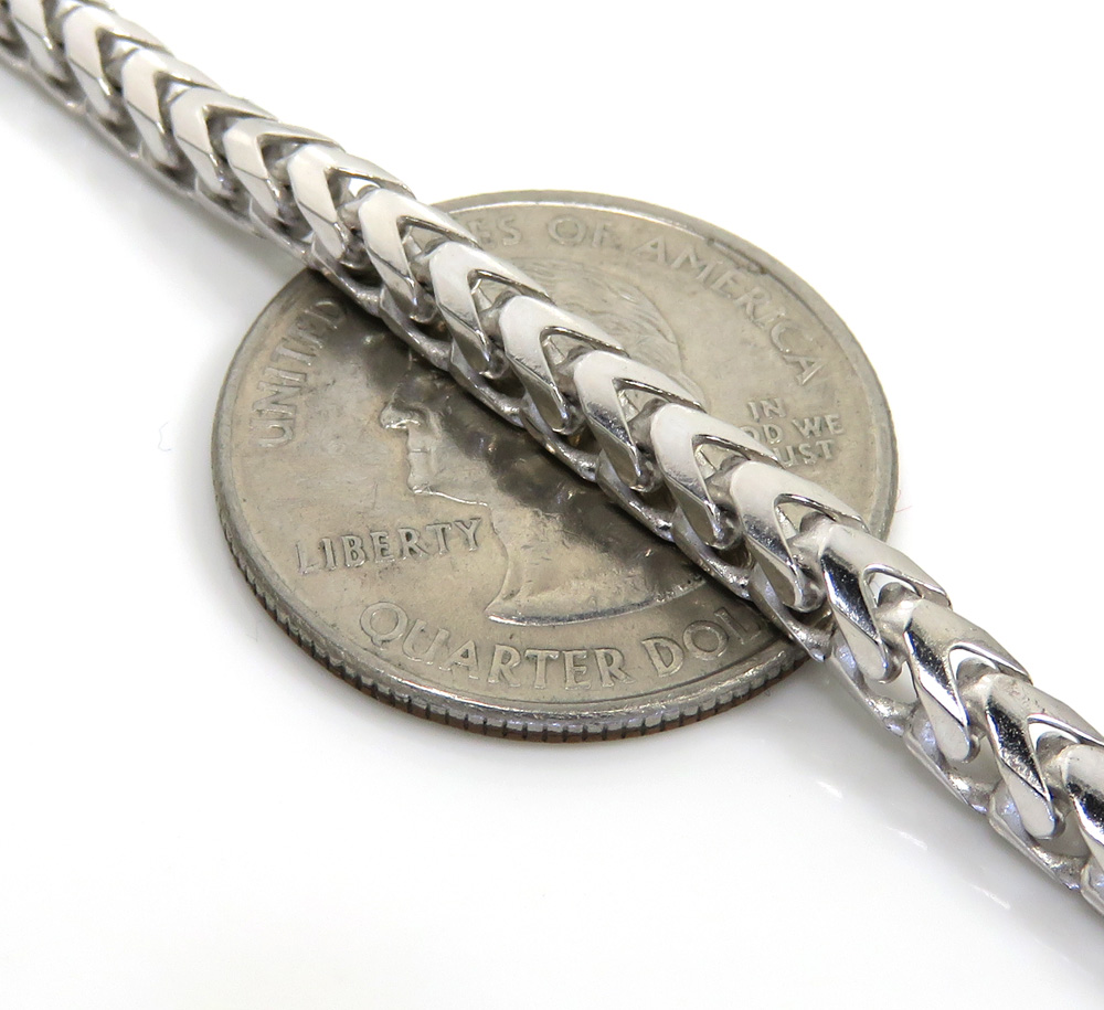 925 white sterling silver solid franco chain 18-26 inches 3.8mm - Image 2