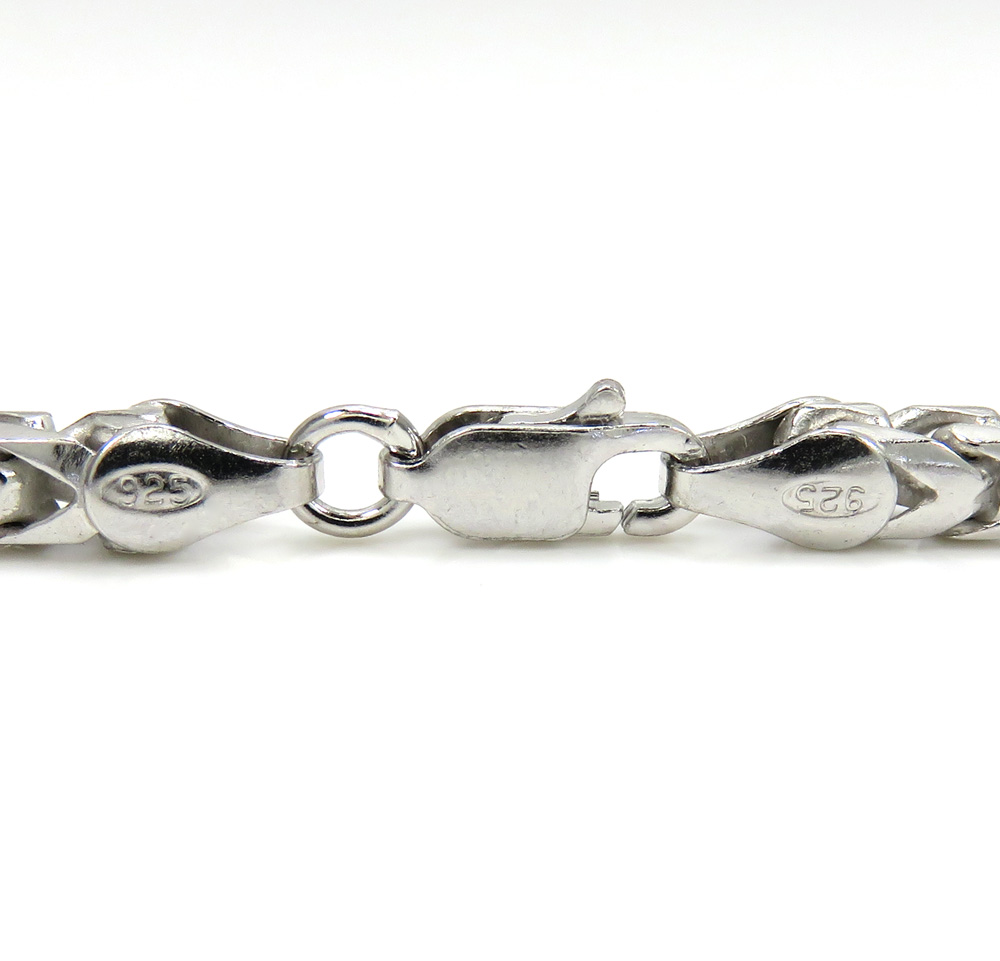 925 white sterling silver solid franco chain 18-26 inches 3.8mm - Image 3