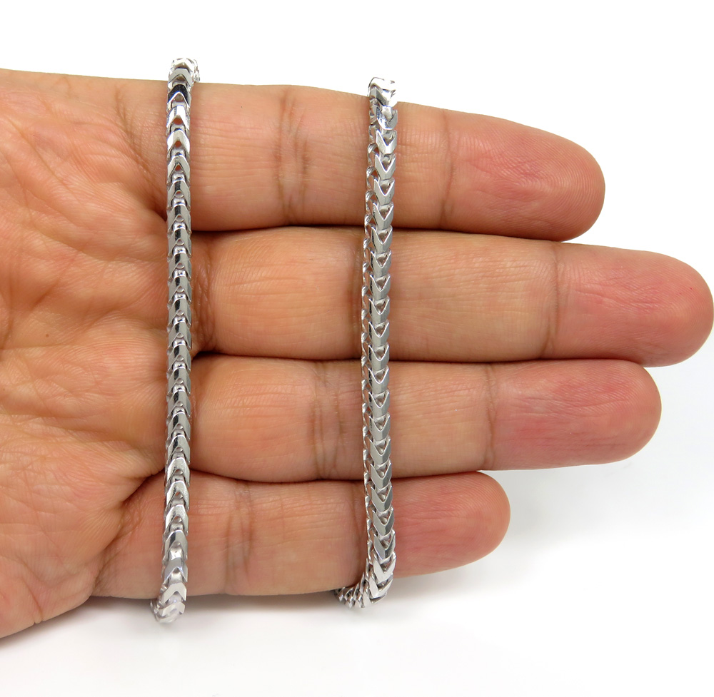 925 white sterling silver solid franco chain 18-26 inches 3.8mm