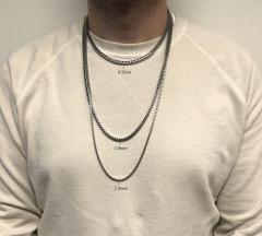 925 white sterling silver solid franco chain 18-26 inches 3.8mm