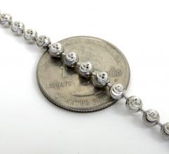 925 white sterling silver moon cut bead chain 18-24 inch 4mm
