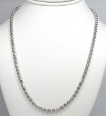 925 white sterling silver moon cut bead chain 18-24 inch 4mm