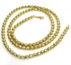 14k yellow gold diamond cut bead chain 16-24 inch 4.8mm