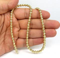 14k yellow gold diamond cut bead chain 16-24 inch 4.8mm