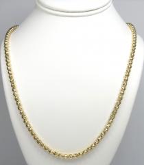 14k yellow gold diamond cut bead chain 16-24 inch 4.8mm