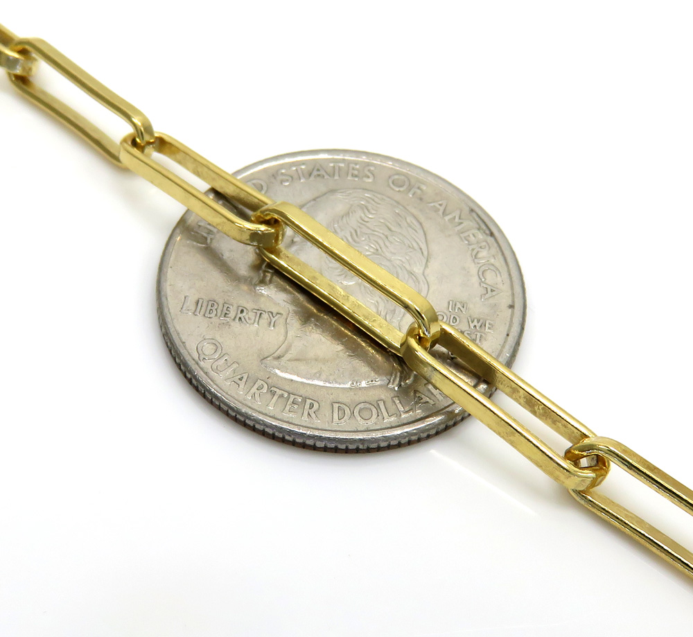 925 yellow or white solid paper clip chain 16-20 inch 4.30mm - Image 2