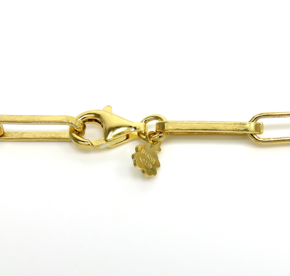 925 yellow or white solid paper clip chain 16-20 inch 4.30mm - Image 3