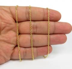 14k yellow gold skinny solid cable link chain 18-24