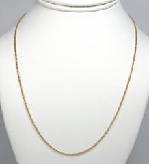 14k yellow gold skinny solid box link chain 16-24 inch 1.5mm