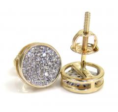 14k gold diamond snow cap 7.2mm earrings 0.25ct