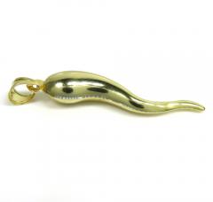 14k yellow gold large italian horn pendant