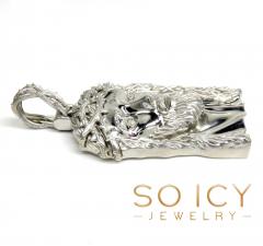 925 sterling silver large diamond classic thorn jesus pendant 0.05ct
