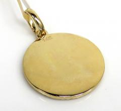 14k yellow gold diamond mini saint christopher protect us coin pendant 0.16ct