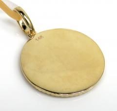 14k yellow gold diamond small saint christopher protect us coin pendant 0.20ct