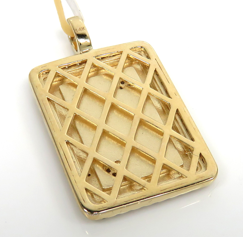 14k gold diamond king of spades pendant 0.75ct