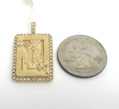 14k gold diamond king of spades pendant 0.75ct