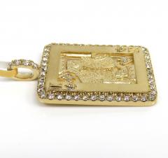 14k gold diamond king of spades pendant 0.75ct