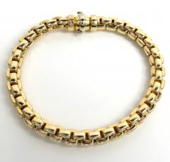 14k yellow gold box italy link bracelet 8.25 inch 6.8mm