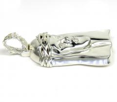 925 sterling silver large cz smooth jesus pendant 0.05ct