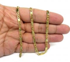 14k yellow gold solid tiger eye link chain 20 inch 4.20mm