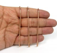 14k rose gold solid tight franco link chain 18-24 inches 2mm