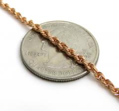 14k solid rose gold diamond cut rope chain 16-24 inch 2.50mm