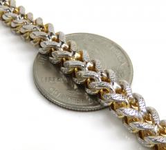 10k yellow gold diamond cut franco bracelet 9 inch 6mm 