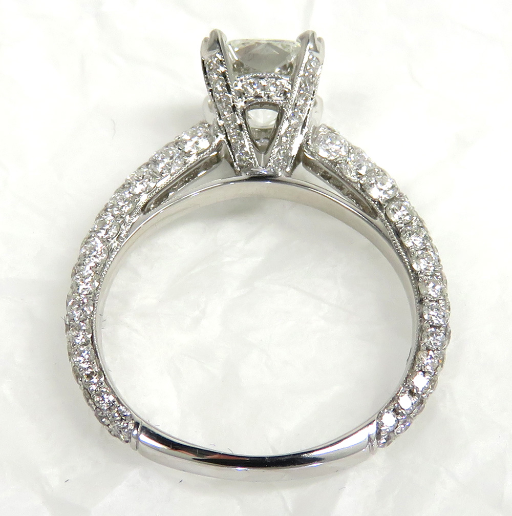 18k white gold gia certified elongated cushion diamond engagement ring 3.60ct