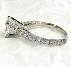18k white gold gia certified elongated cushion diamond engagement ring 3.60ct