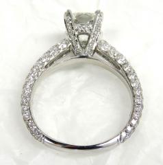 18k white gold gia certified elongated cushion diamond engagement ring 3.60ct
