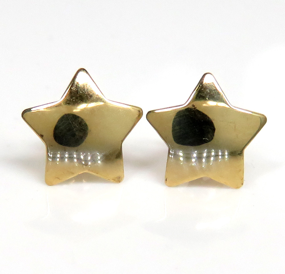 14k yellow gold mini star earrings 