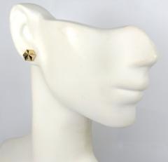 14k yellow gold diamond cut mini hexagon earrings 