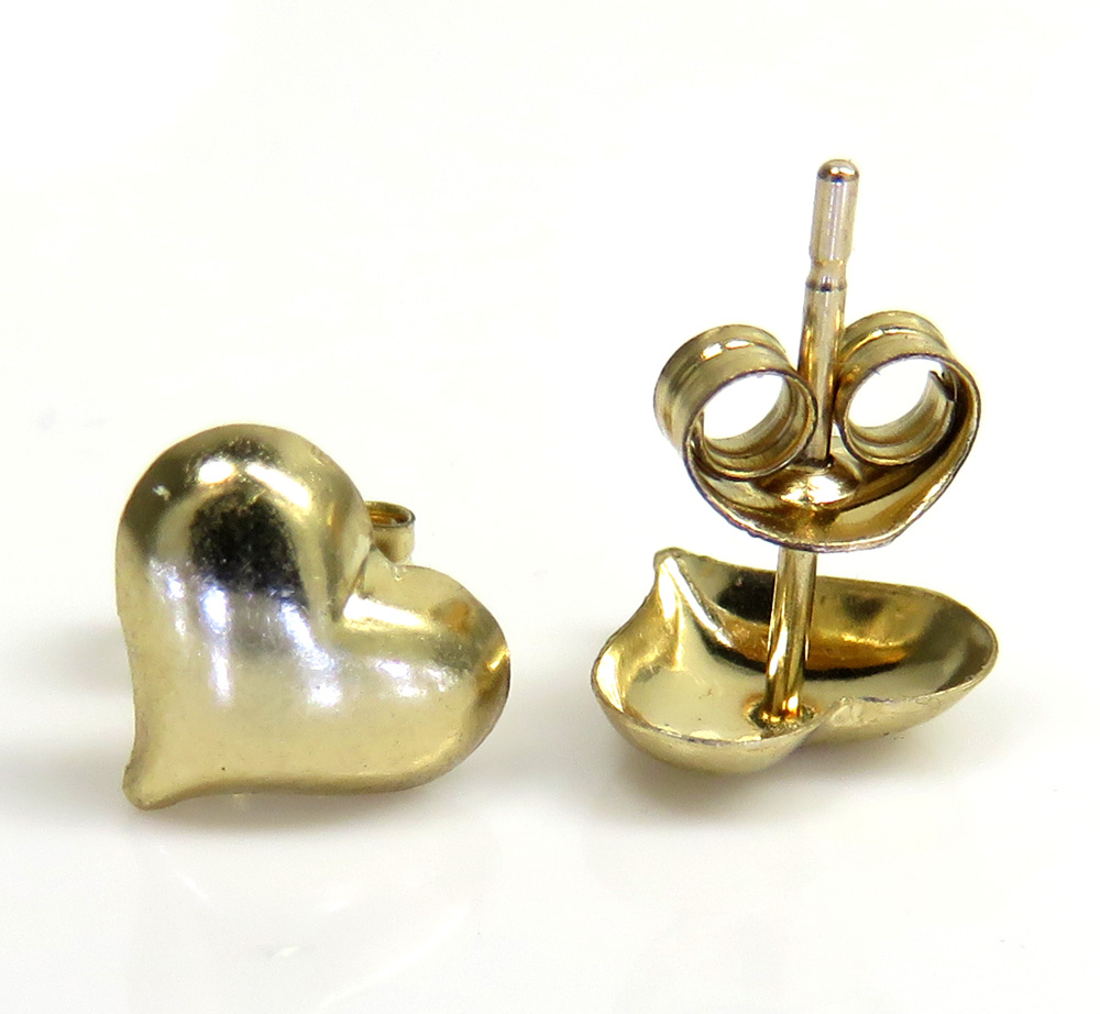 14k yellow gold mini heart earrings 