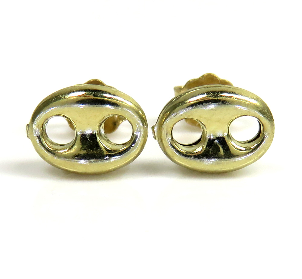 10k yellow gold medium puffed 6mm gucci hollow earrings