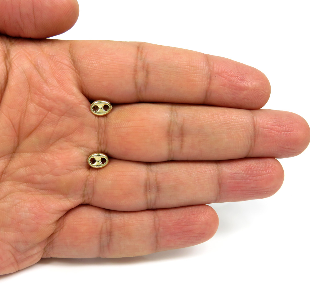 10k yellow gold medium puffed 6mm gucci hollow earrings