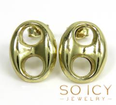10k yellow gold large 12mm puffed gucci hollow earrings