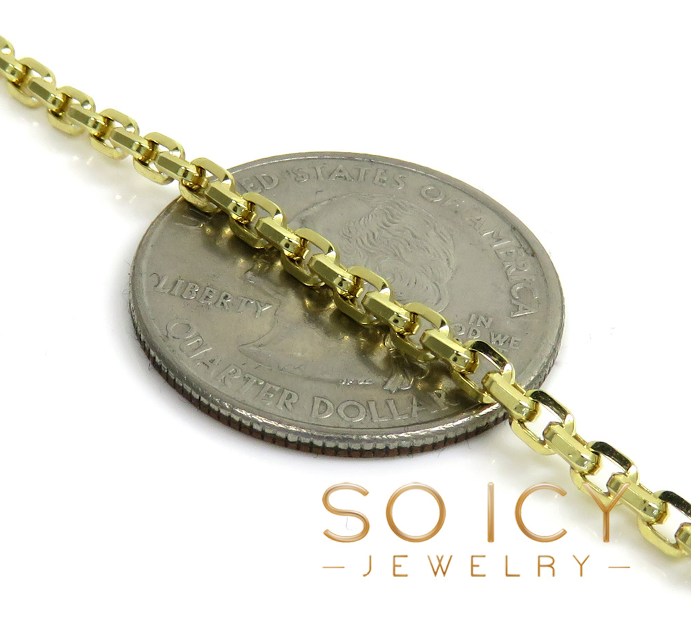 10k yellow gold hollow beveled edge cable chain 22-24 inches 2.70mm - Image 2