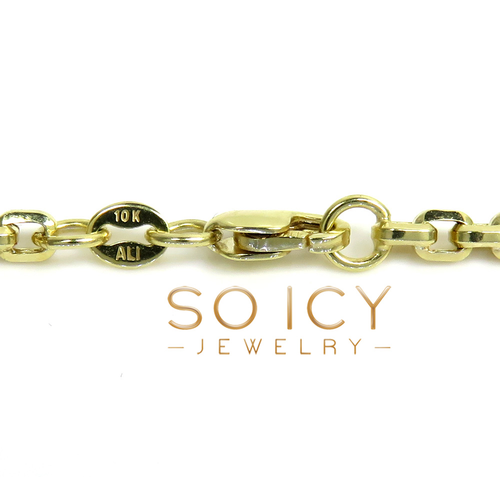 10k yellow gold hollow beveled edge cable chain 22-24 inches 2.70mm - Image 3