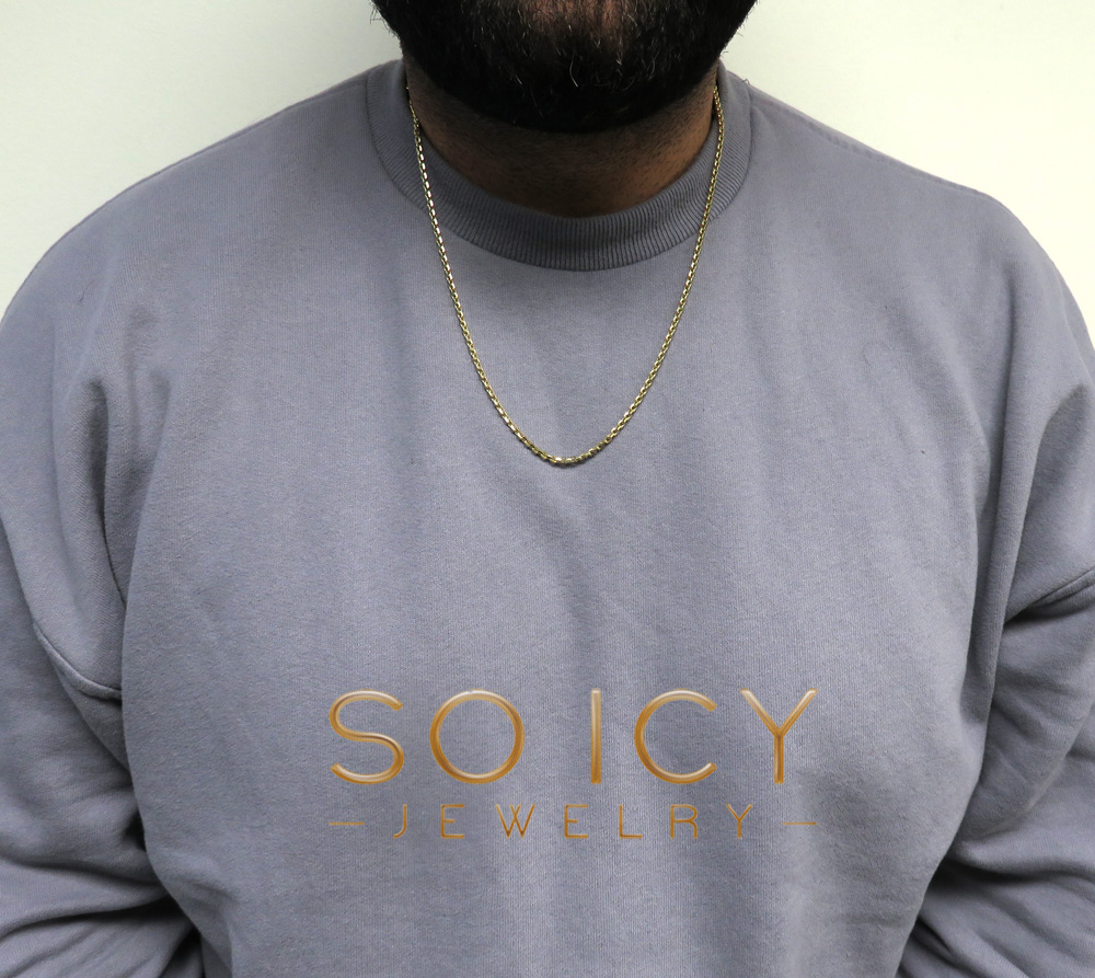 10k yellow gold hollow beveled edge cable chain 22-24 inches 2.70mm - Image 5