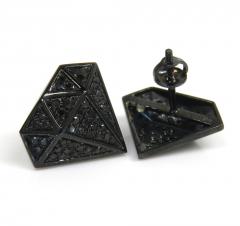 10k black gold diamond pave diamond earrings 0.55ct