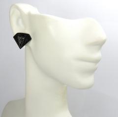 10k black gold diamond pave diamond earrings 0.55ct